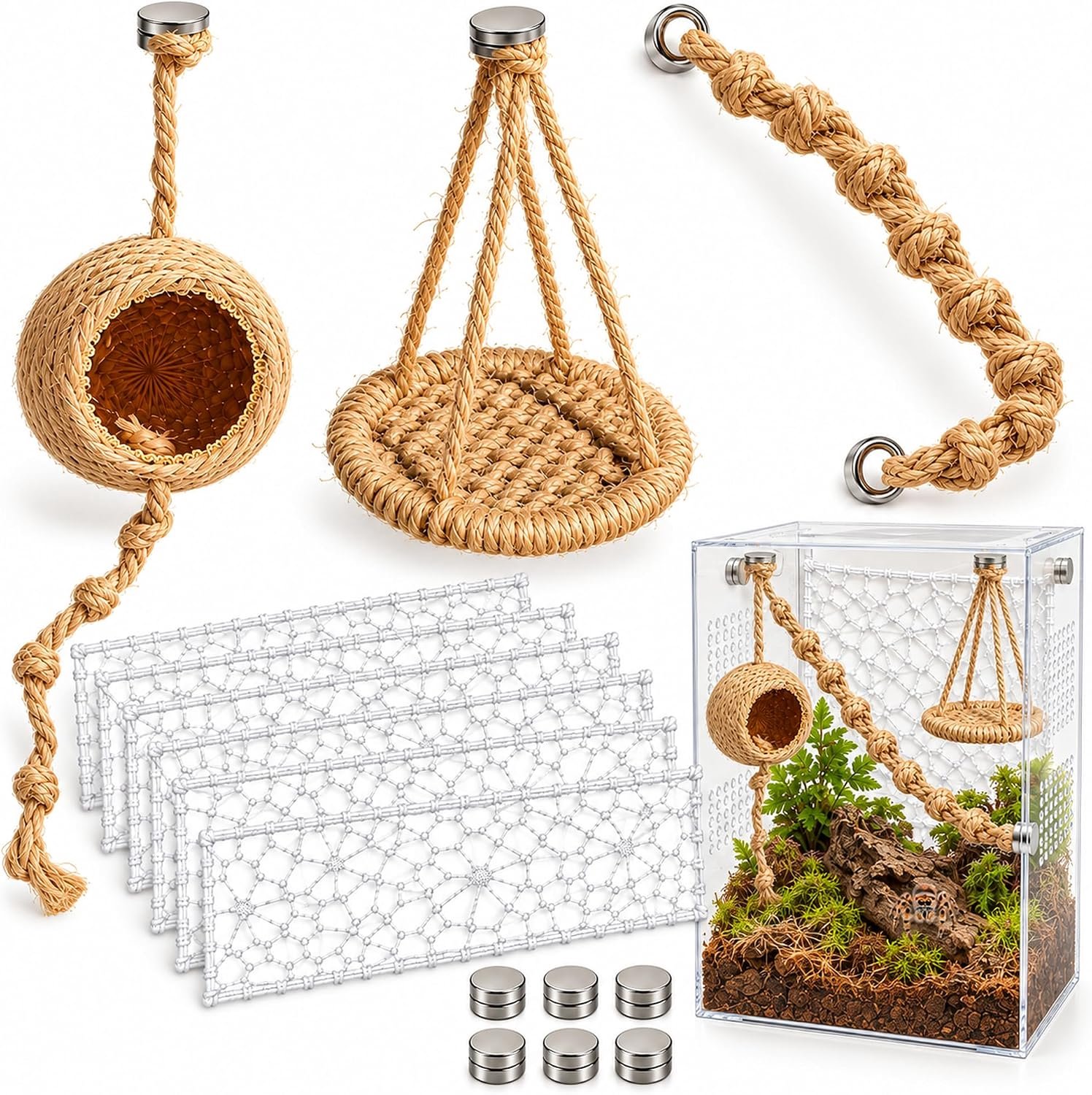 Accessoires set 15-delig met magneten en klimnetten