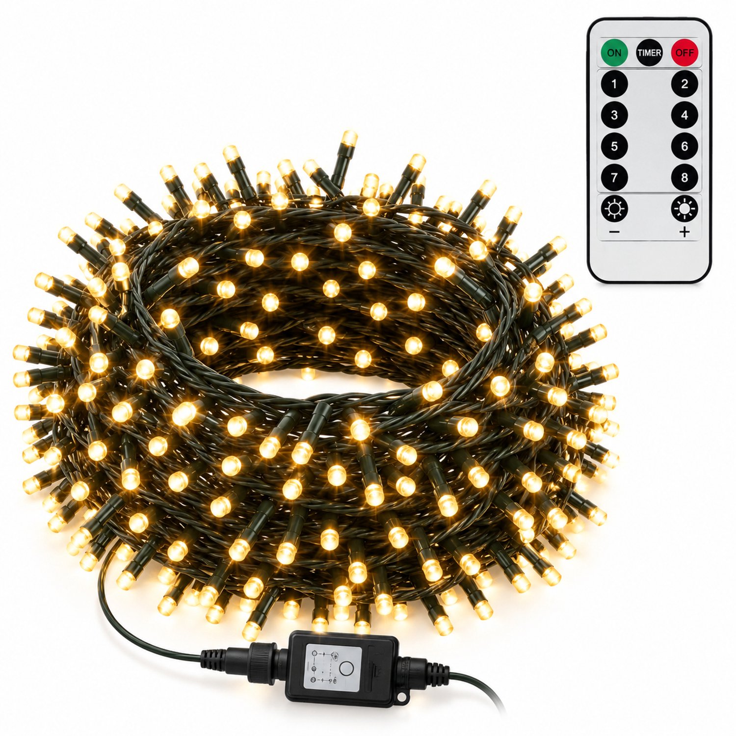 Tremeo Kerstverlichting - Lichtsnoer - Warm Wit - Buiten en Binnen - 50M - 400 LED Lampjes - 8 Standen - Kerstboomverlichting