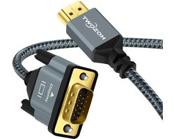 HDMI naar VGA kabel 1,5M - aluminium behuizing - nylon gevlochten - ondersteunt 1080P/60HZ - m-winkel