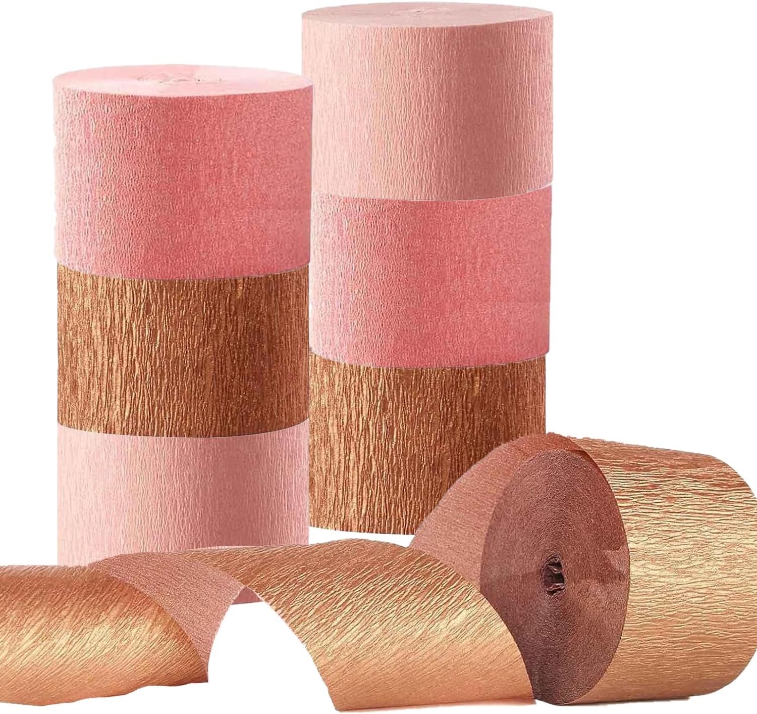 Goud crêpepapier, 6 rollen, 4,5 cm x 25 m