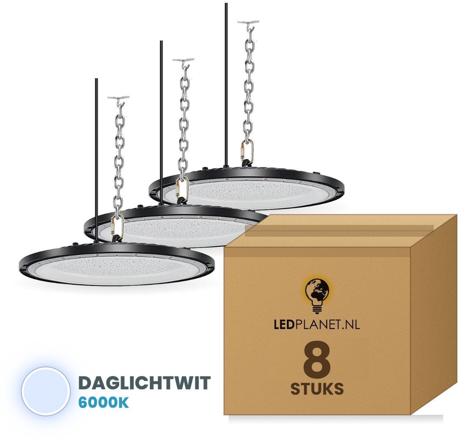 Tsong UFO LED High Bay lamp 200W - 24.000 lm - Daglichtwit 6000K - 8 stuks - IP65 - 230V