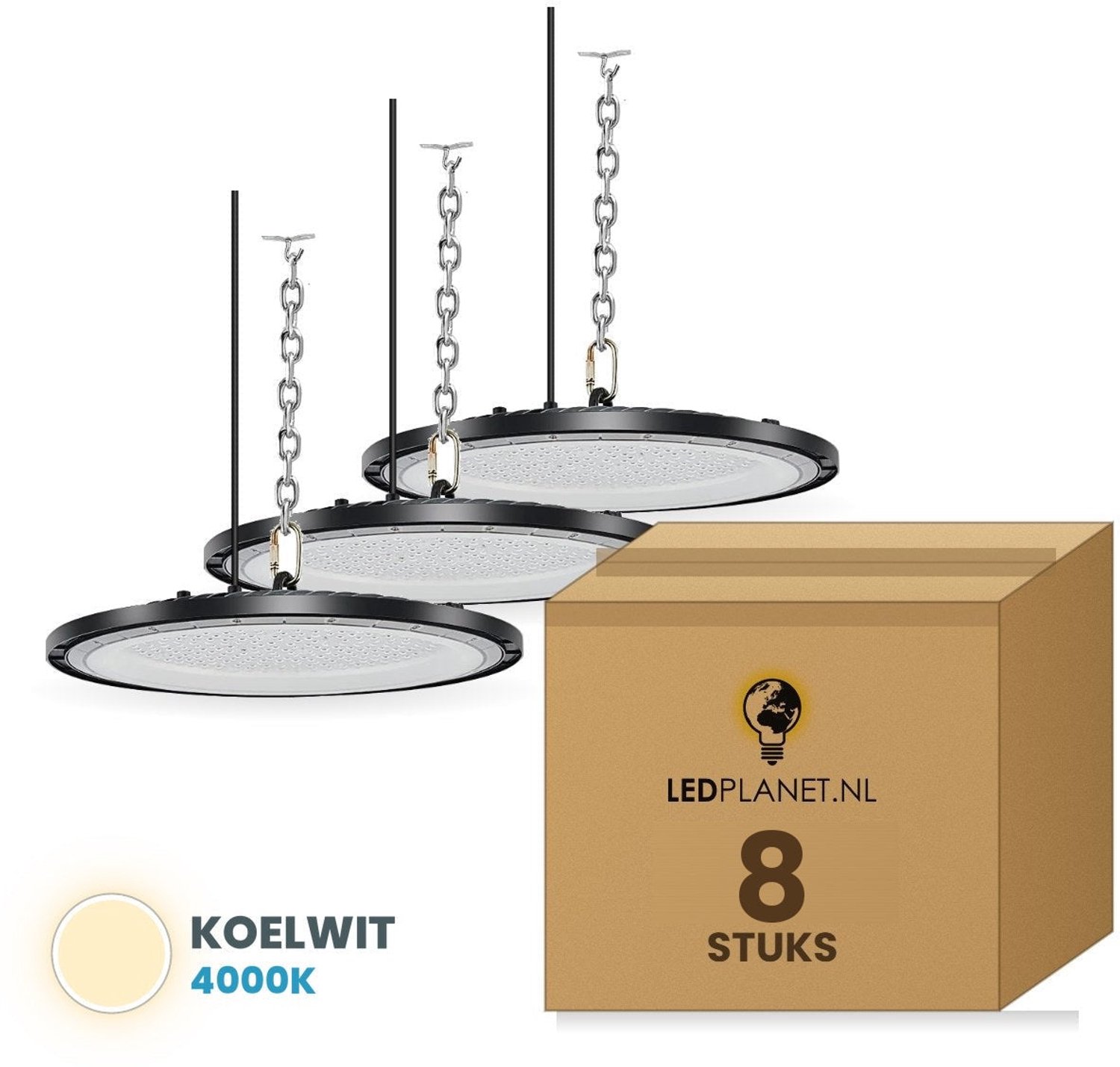 Tsong UFO LED High Bay lamp 200W - 24.000 lm - Koelwit 4000K - 8 stuks - IP65 - 230V