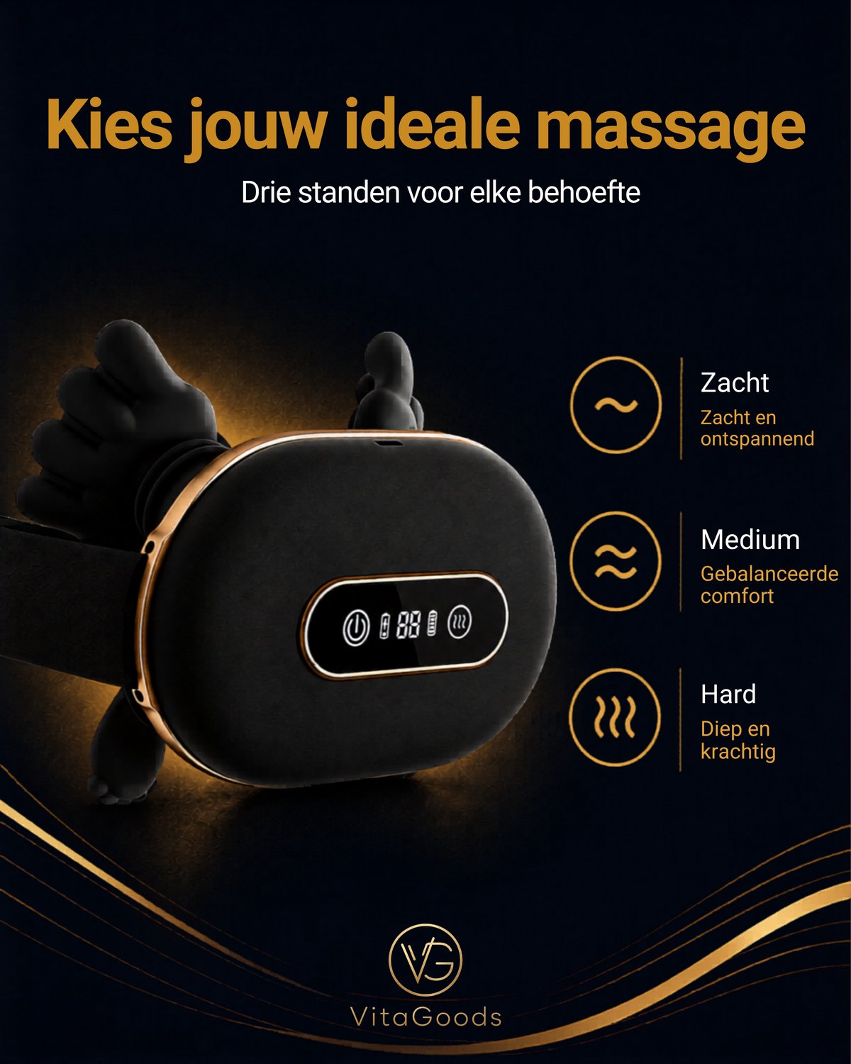 VitaGoods Nekmassage Apparaat - Elektrische Massager voor Nek, Schouders, Rug, Armen & Benen - Shiatsu techniek- Infrarood Warmtetherapie - 3 Standen thumbnail 3