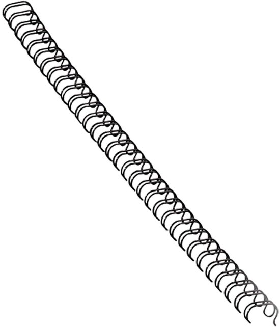 Zwarte metalen bindring van 12 mm op een witte achtergrond.