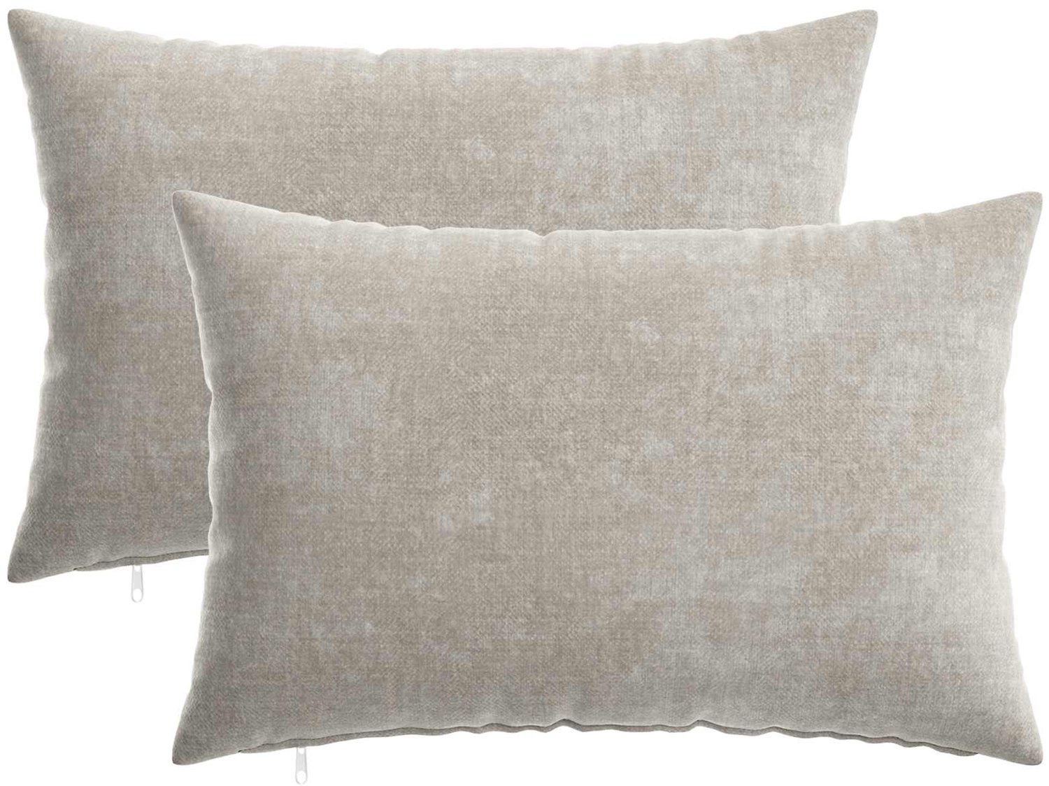 vidaXL Dekenkussen - 2 - st - HEERLEN - Lichtgrijs - 40 - x - 60 - cm - Chenille - Stof
