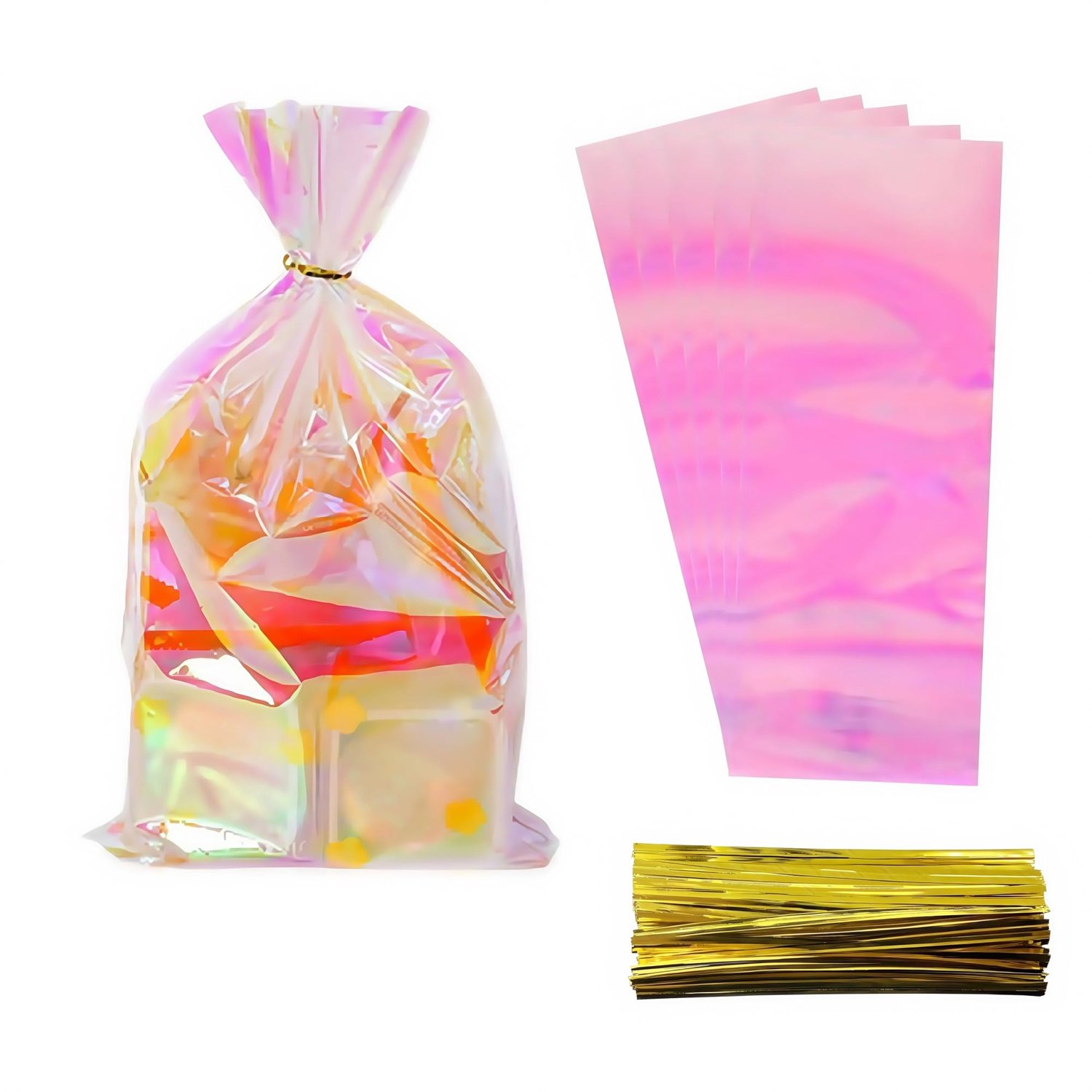50 Stuks Cellofaan Broodzakjes met Twist-Tips
