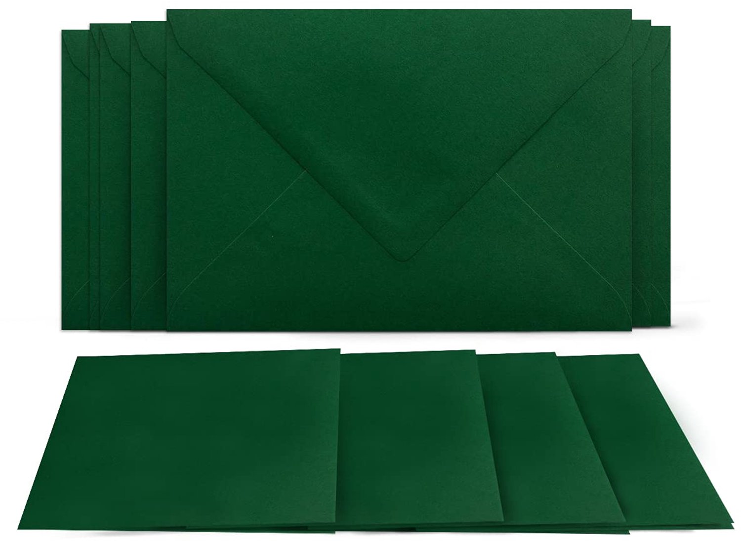Vouwkaarten met Enveloppen Set - Set van 50 - Donkergroen