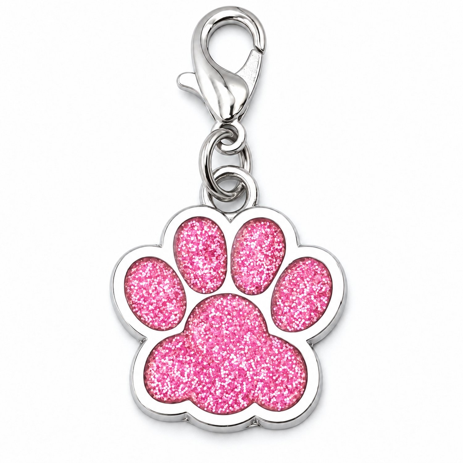 Bol.com Hangertje hondenpootje roze met glitter voor ketting of halsband aanbieding