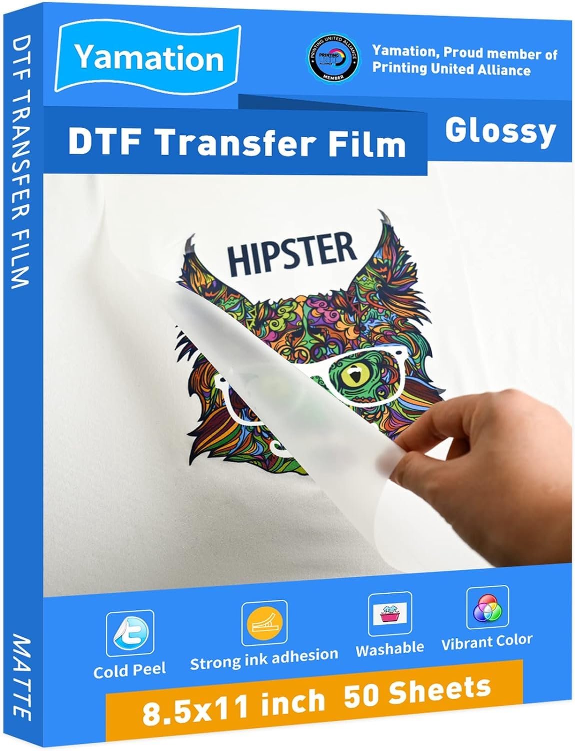 DTF Transfer Film Glanzend, 50 Vellen, 8.5" x 28.5"