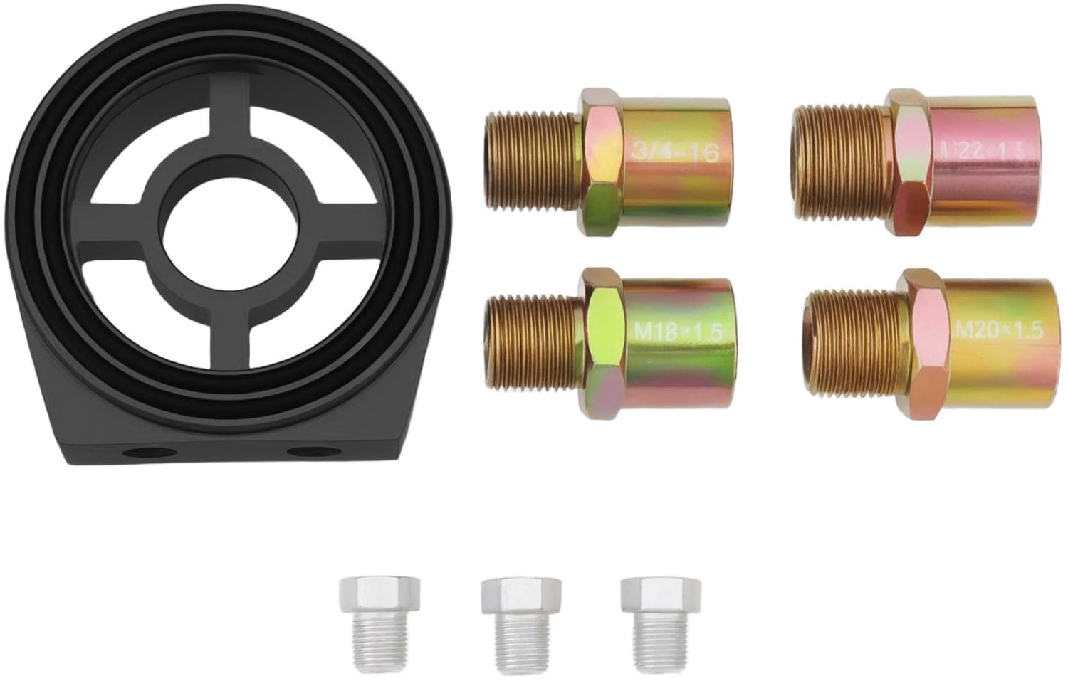Oliefilter Sandwich Adapter - Multifunctionele Oliefilter Kit - Zwart - Druk Adapter - Geschikt voor M18 M20 M22 - Voor diverse voertuigen