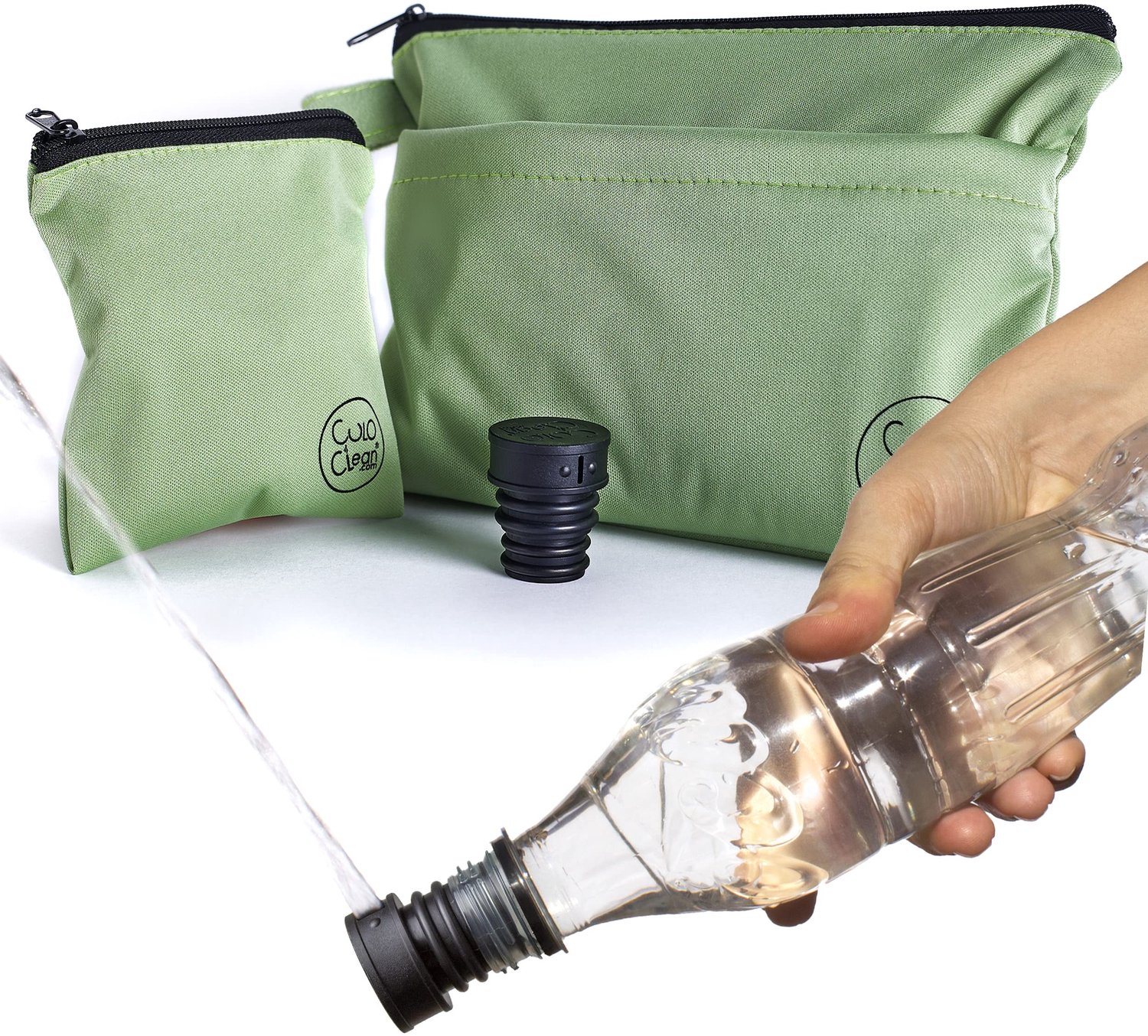 Hygiene Tas voor Wandelen - Inclusief Draagbare Bidet - Groen