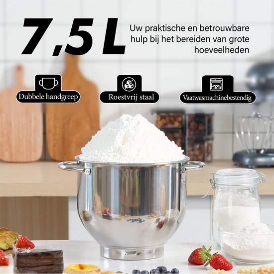 7.5L Keukenmachine met Planetary Mixing Technologie — afbeelding 5