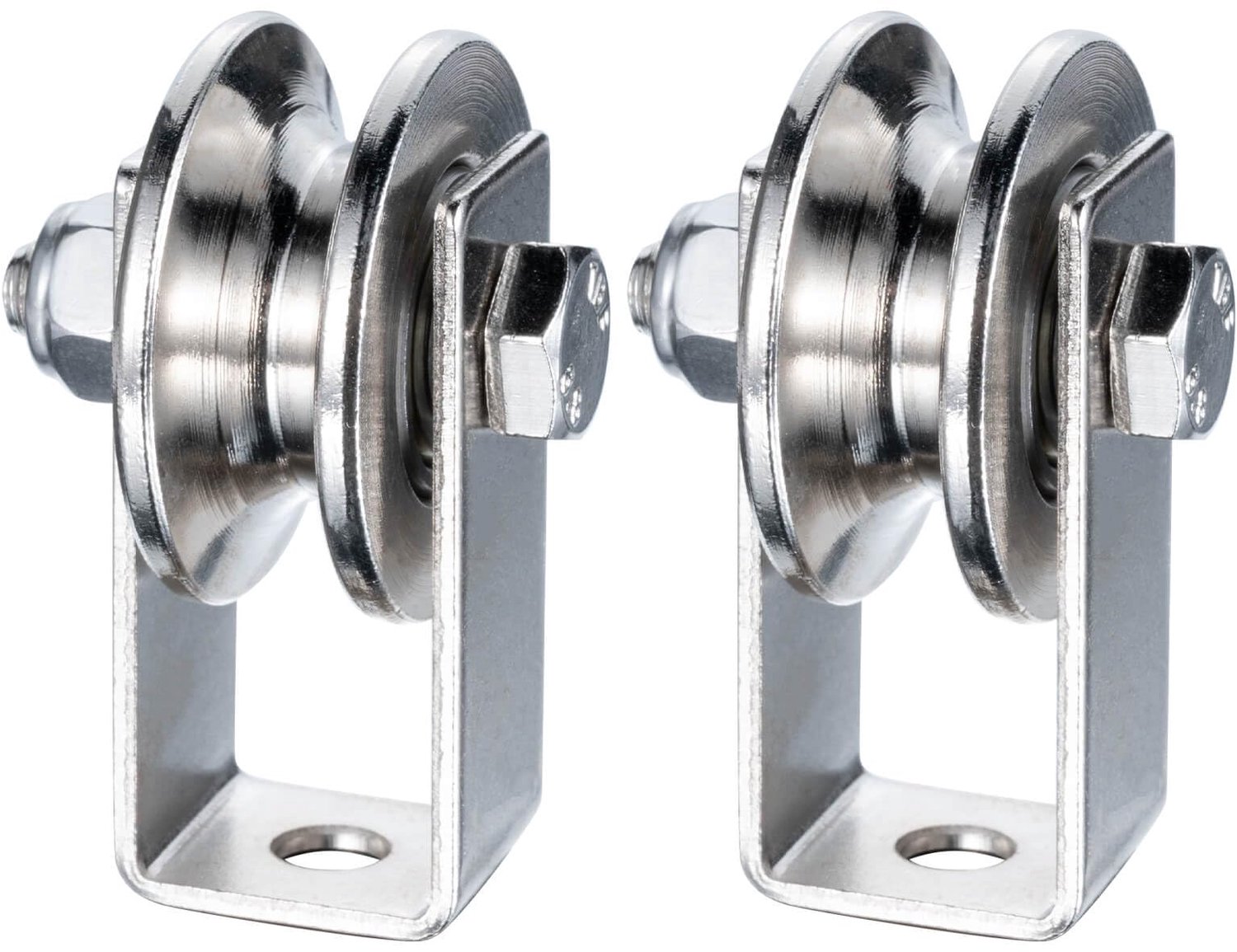 40 mm Katrol met 2 Kogellagers - Draagkracht 200 kg, 2 Stuks voor 8 mm Touwen