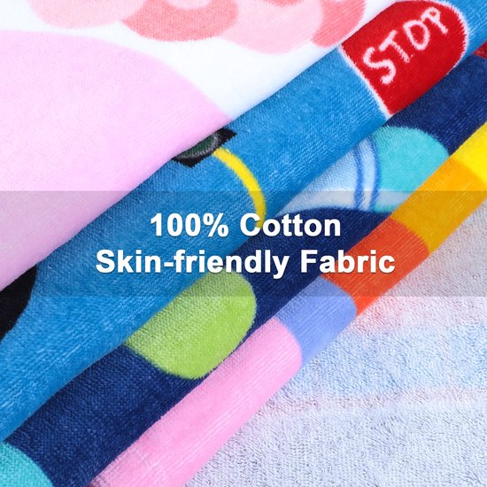 Bad Poncho voor Kinderen van 100% Katoen - Met Kap en Comfortabel — afbeelding 2