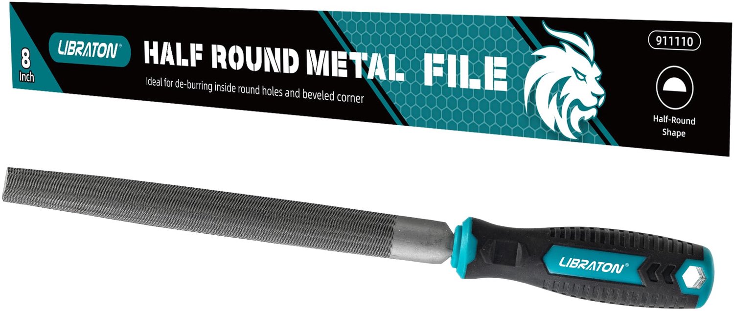 Halve Ronde Metalen Vijl van 20 cm met Ergonomische Handgreep