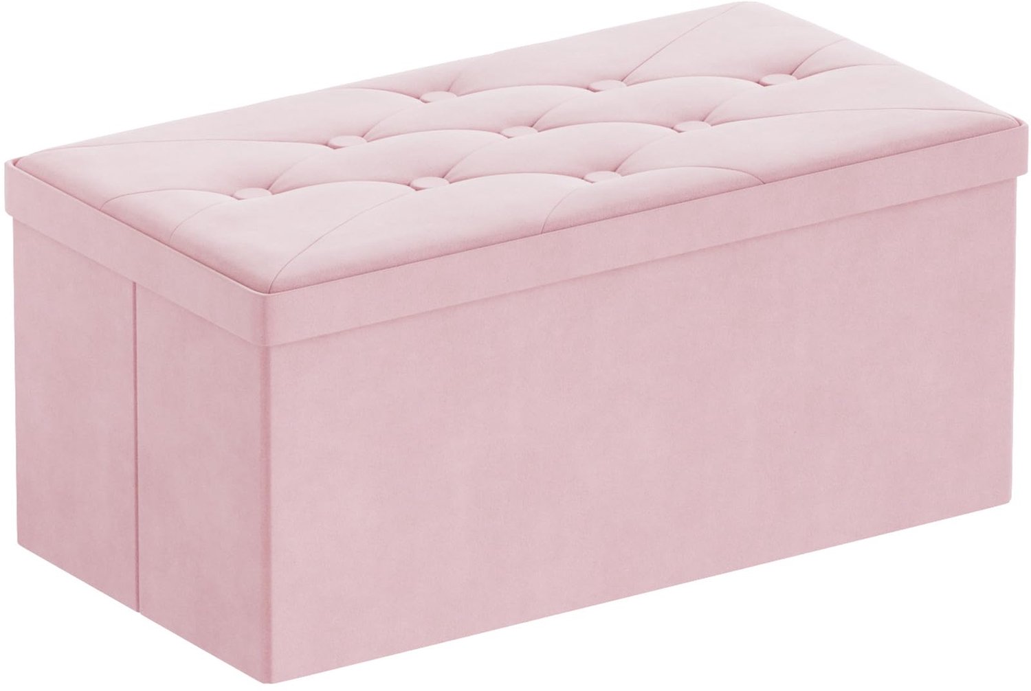 Vouwbare Velvet Opbergpouf met Hoge Elastische Sponsvulling