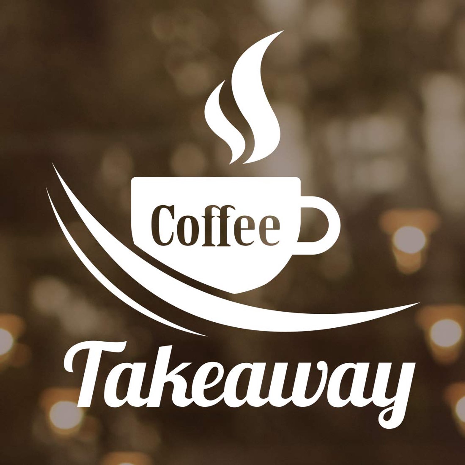 Vintage Takeaway Koffie Sticker voor Café en Keuken
