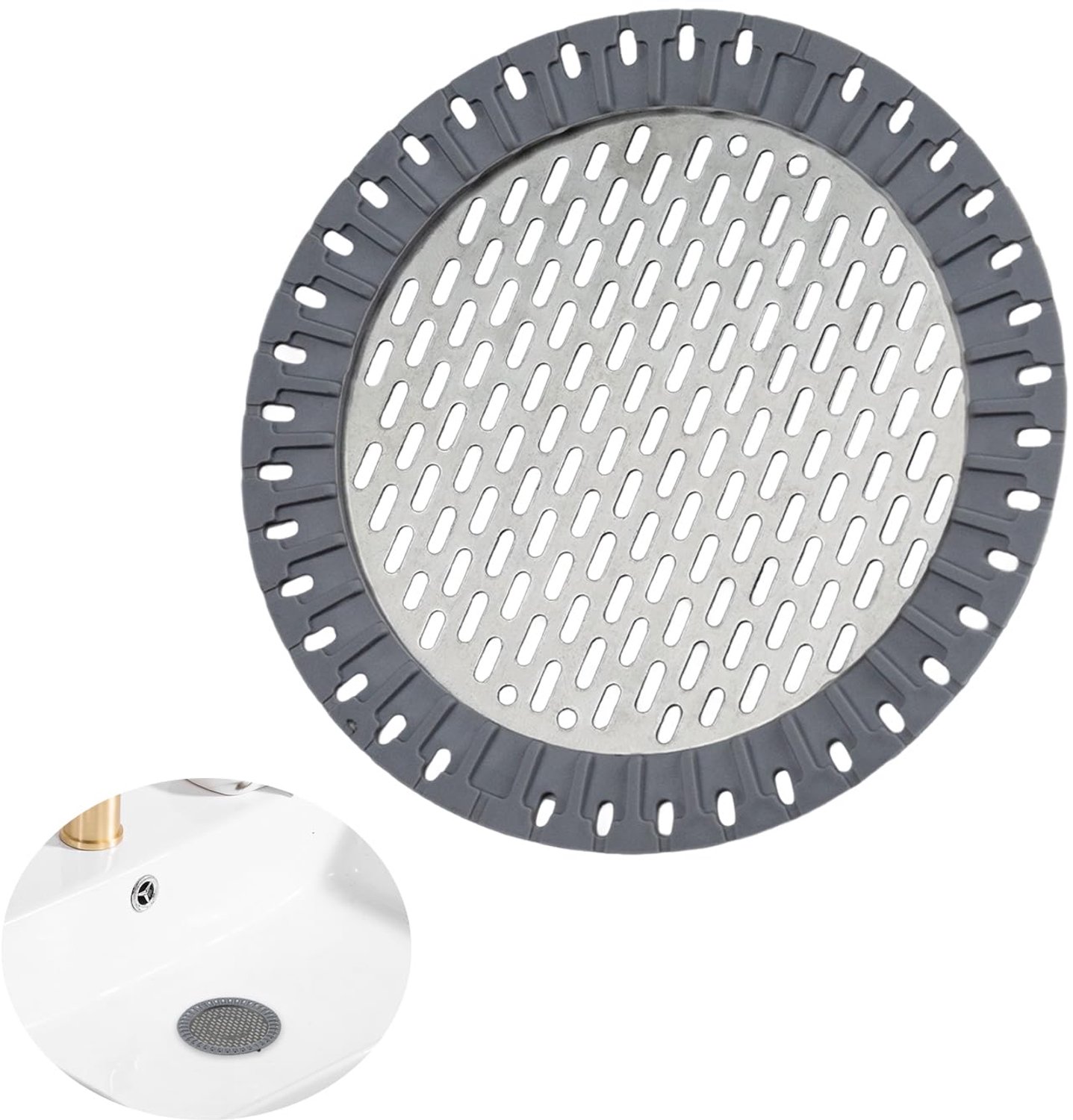 Haarfilter voor douche - Ø 12.5 cm - met siliconenrand
