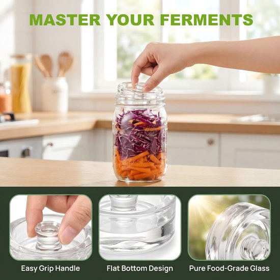 Set van 4 Glazen Fermentatiegewichten voor Groenten — afbeelding 2