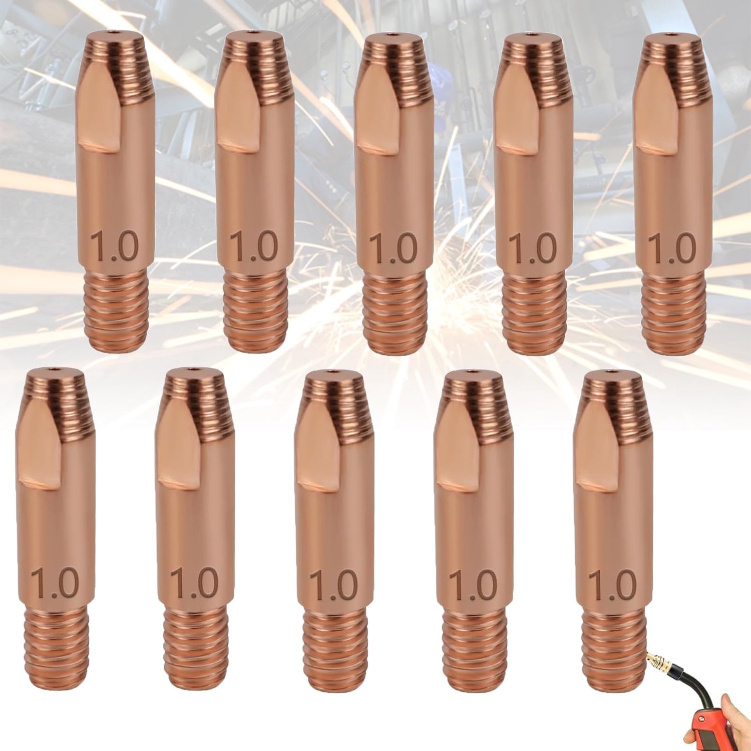Set van 10 Koperen Contactpunten M6 voor Lasapparaat