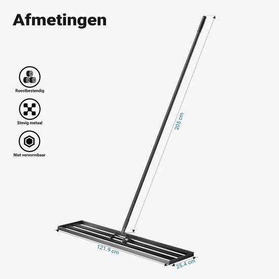 Aluminium Gazonhark met 2m Steel — afbeelding 2