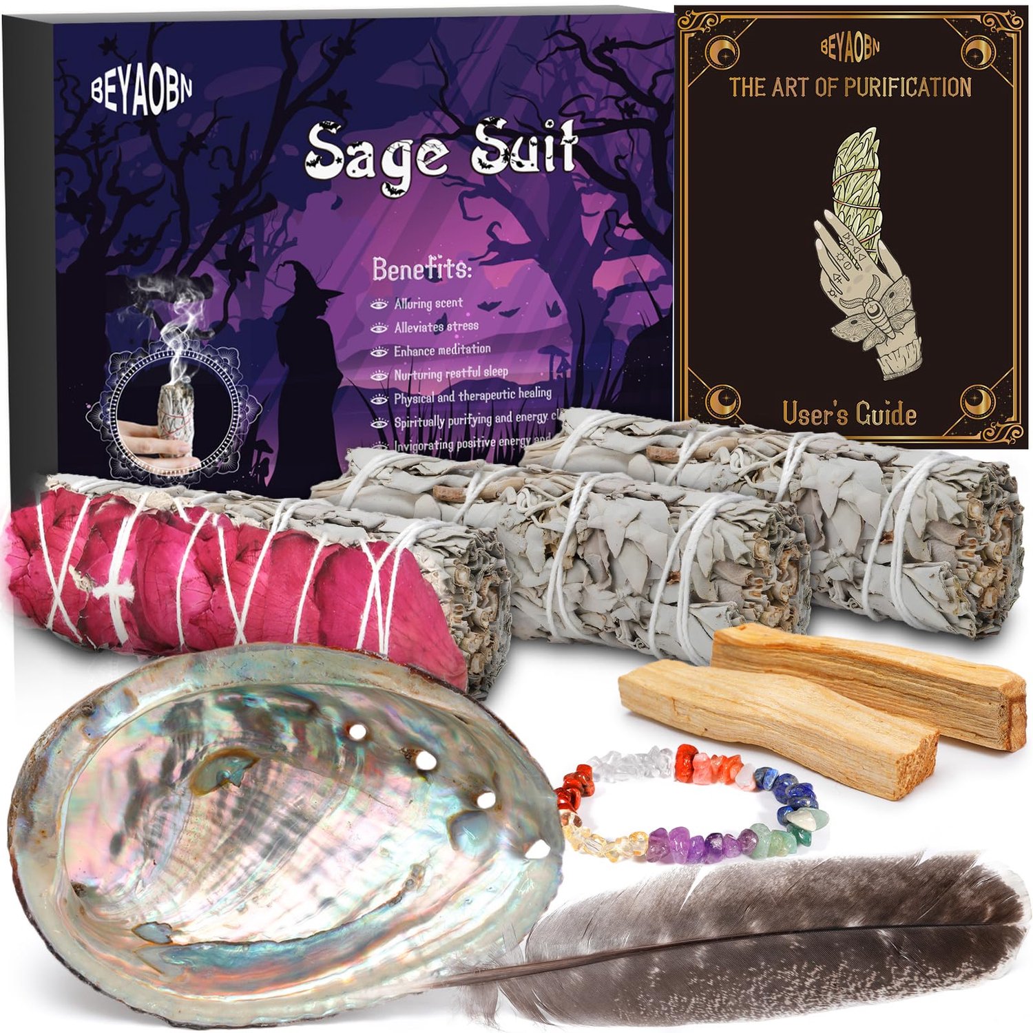 Witte Salie Rook Set - 3 Bundels voor Meditatie en Luchtreiniging