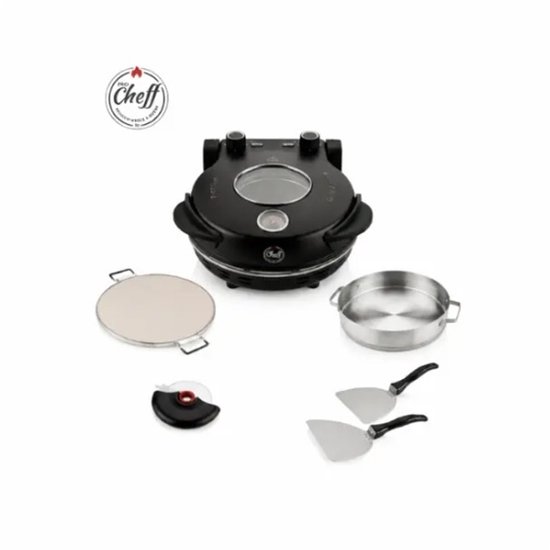 Pro Cheff - MZ2316 - Multifunctionele Pizza Oven - Taşfırın - Uitneembare Pizzasteen en RVS pan — afbeelding 4
