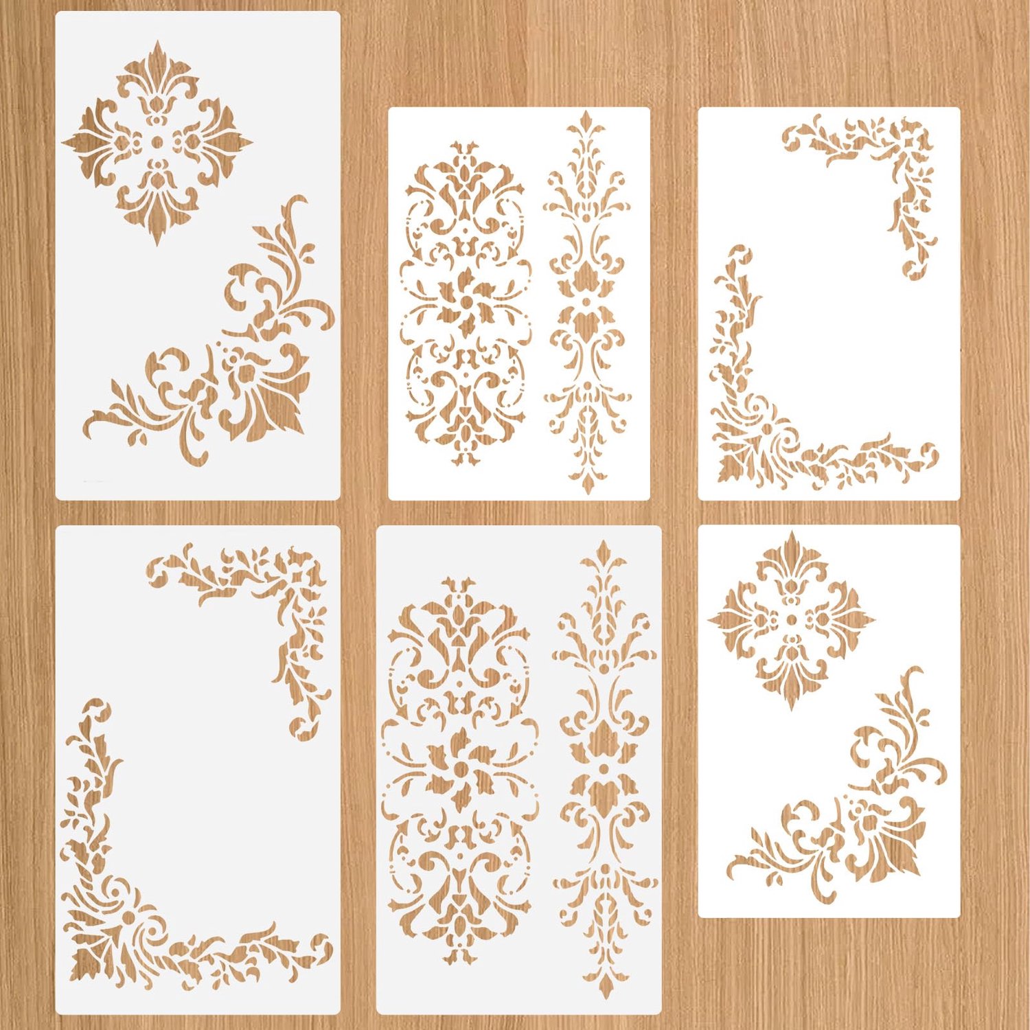 6 Stuks Herbruikbare Schablonen voor Schilderen en Decoratie