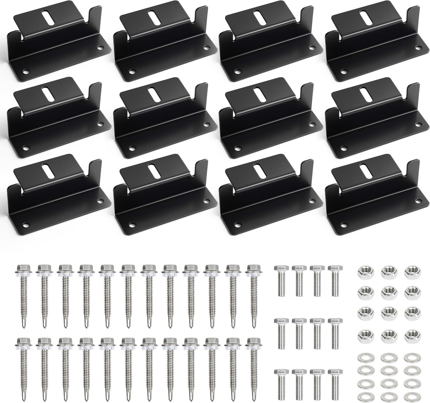 12 stuks Z-houder voor zonnepanelen - Zwart