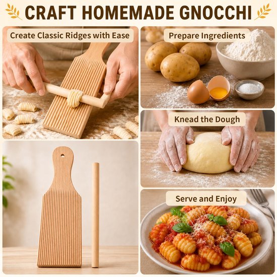 Gnocchi Plank van Beukenhout voor Zelfgemaakte Pasta — afbeelding 2