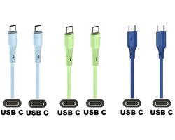 3 stuks USB C naar USB C kabel. 1,0m laadkabel. Oplaadkabel past op Kobo (Rakuten) eReader Elipsa, Elipsa 2E, Sage, Libra 2, Libra Colour, Clara 2E, Clara Colour, Clara BW - Kindle (Amazon) Scribe