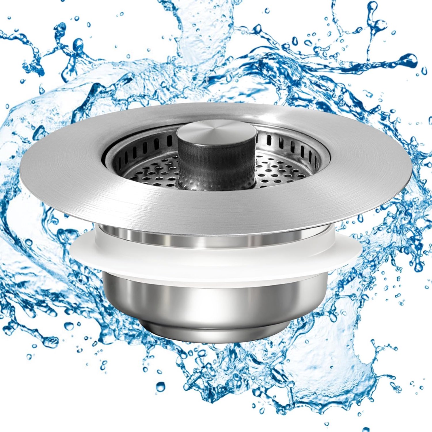 3-in-1 Keukenafvoer Strainer met Geurafsluiting