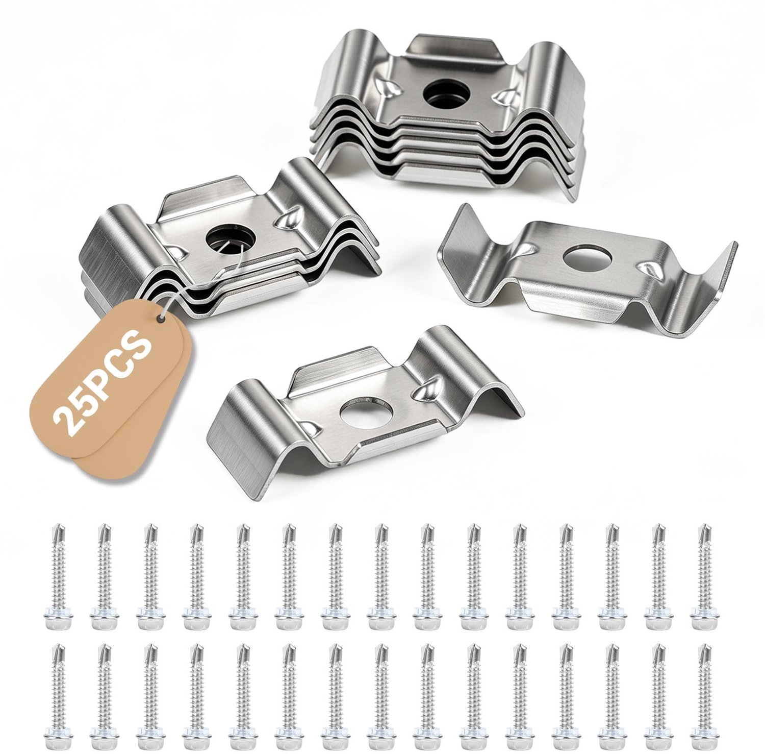 Set van 25 Dubbelstaafmat Hekaccessoires van Roestvrij Staal