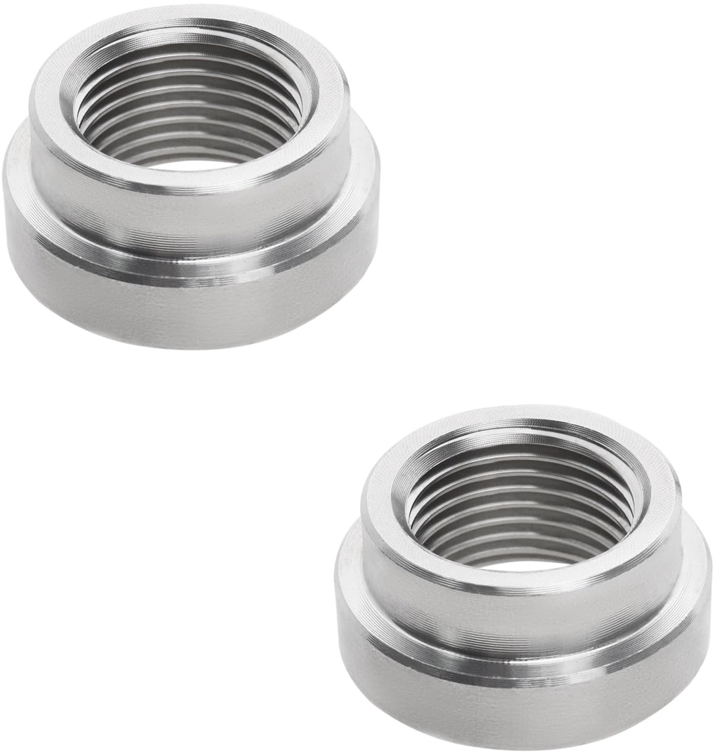 2 Stuks M18x1.5 Draad RVS Stepped Nut voor O2 Sensor