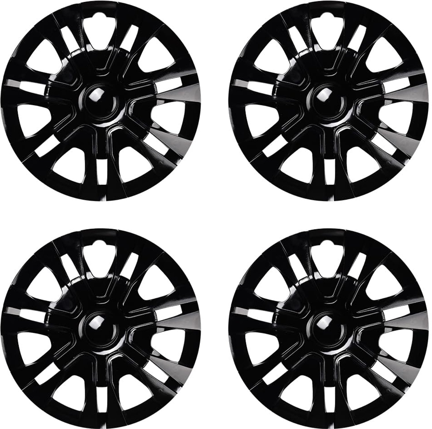 Set van 4 Zwarte Glanzende Velgenrandcovers voor Stalen Velgen