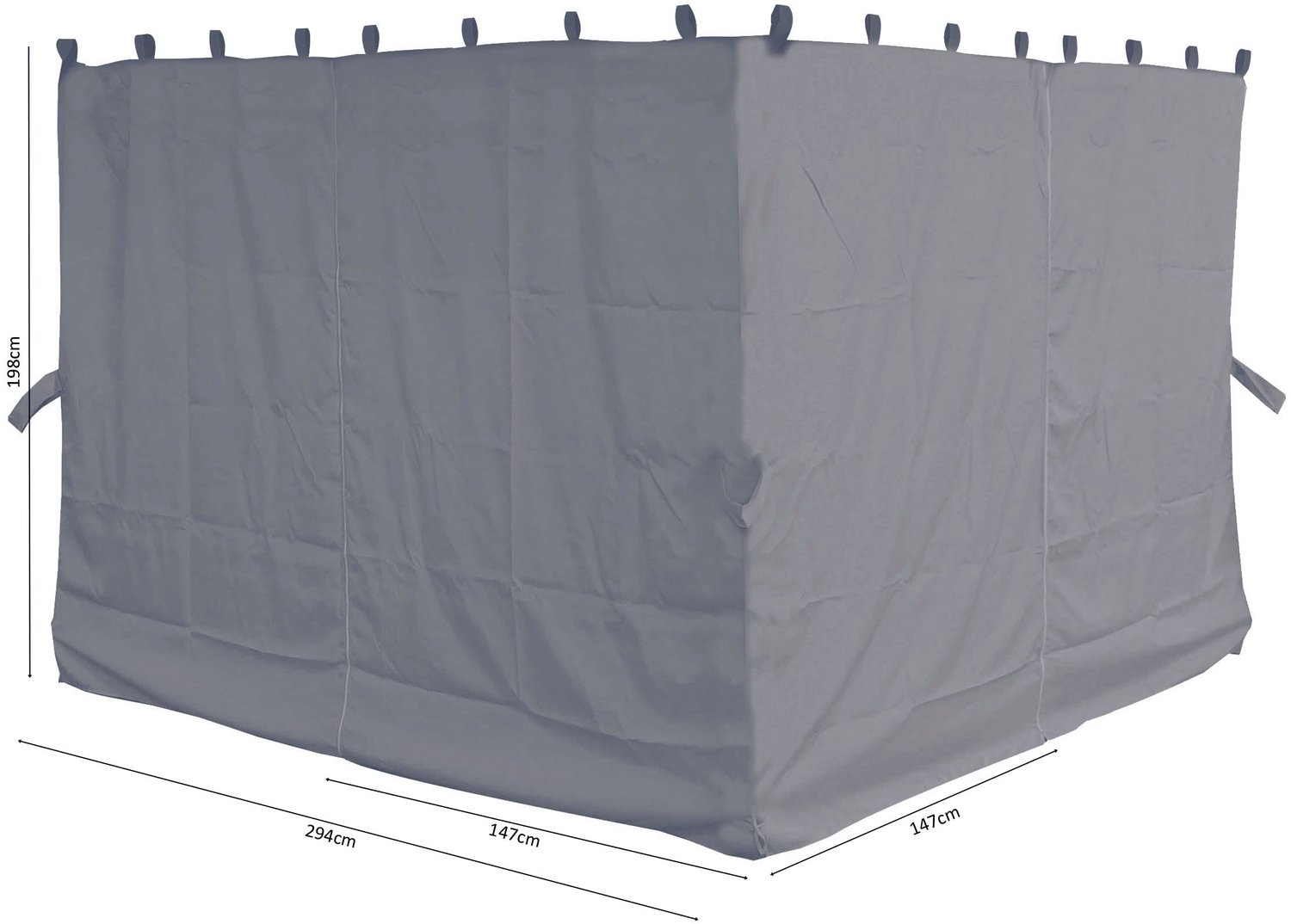 Set van 4 Zijwanden voor Pergola Firenze Grijs