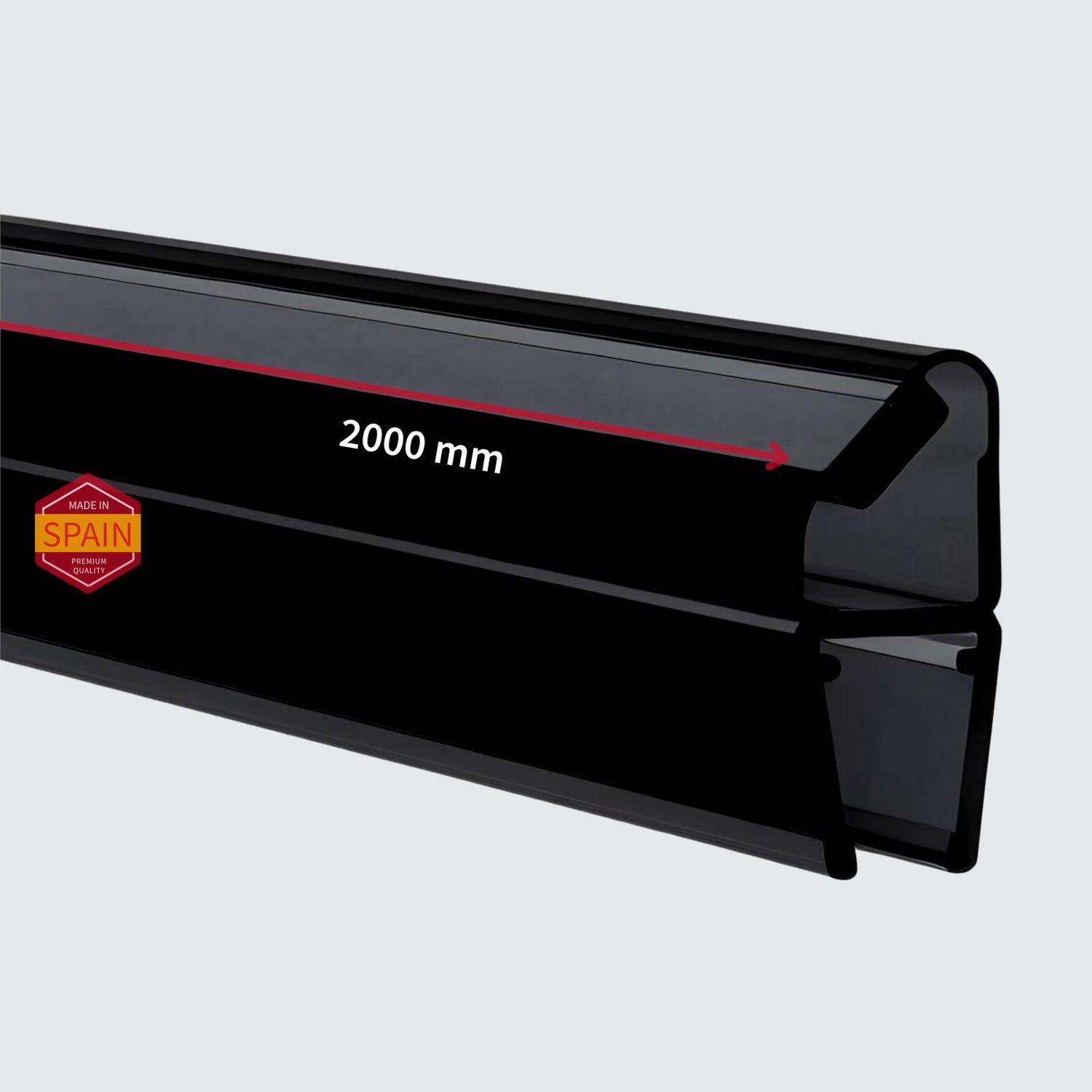 Magnetische Doucheafdichting - Zwart - 90 Graden - Geschikt voor Glasdikte 6-8 mm