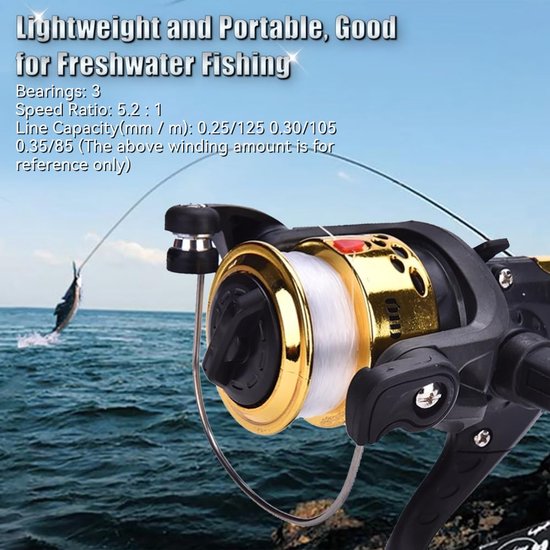 Spinning Reel met 5.1:1 Overbrengingsverhouding voor Vissen — afbeelding 5