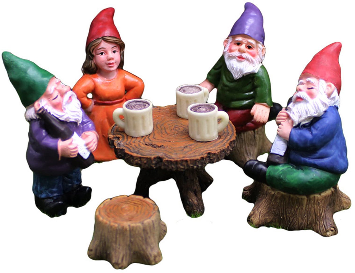 Set van 6 Mini Tuin Gnooms voor Buiten Decoratie