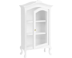 85x38x160mm Poppenhuis Displaykast in Natuurlijke Houtlook - Mini Boekenkast Organizer voor 1:12 Schaal, Ideaal voor Hobby en Decoratie van Miniatuur Meubels