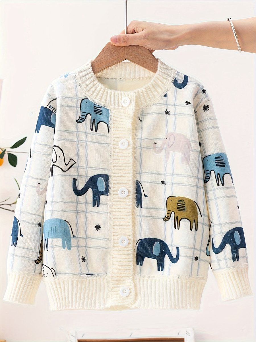 Currero Cardigan Jongens Vest Jongen Met Knopen Kinderen Warm Gebreid Vest Long 7-8 Jaar Vis