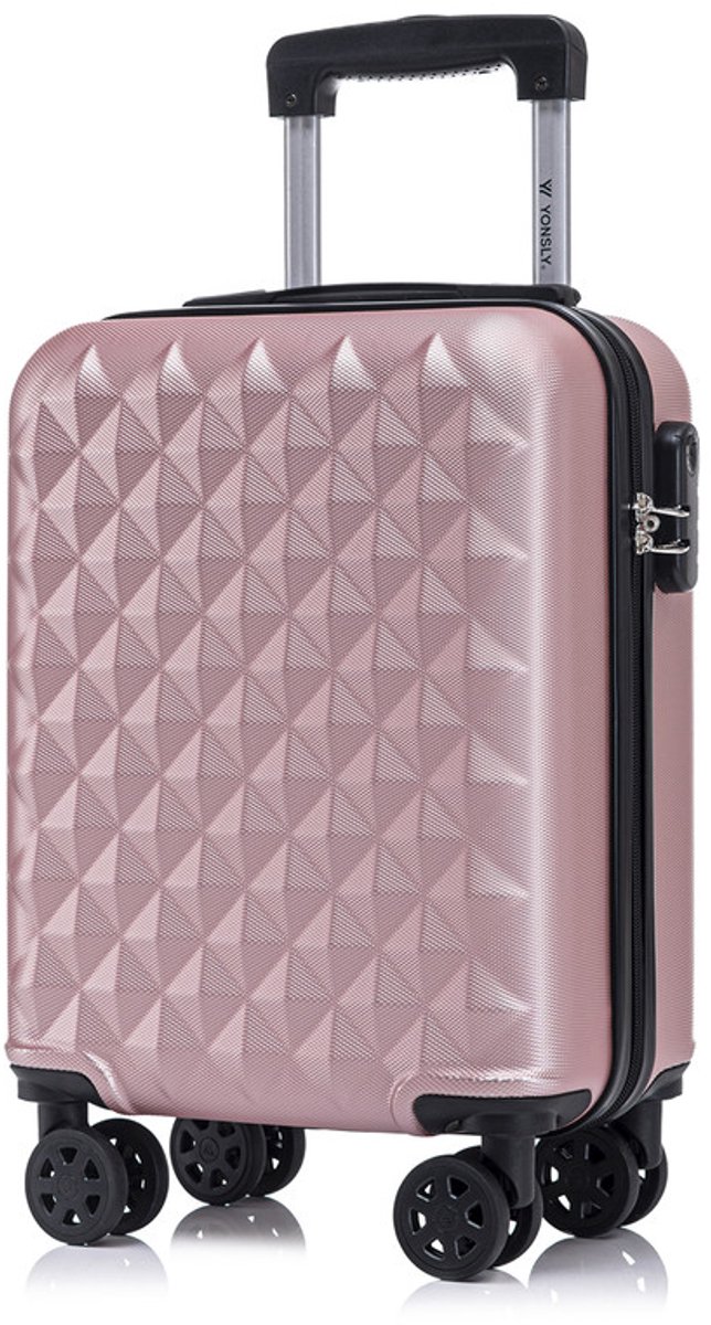 YONSLY Handbagage Koffer - 46x31x20 cm - Reiskoffer 25L - Roségoud