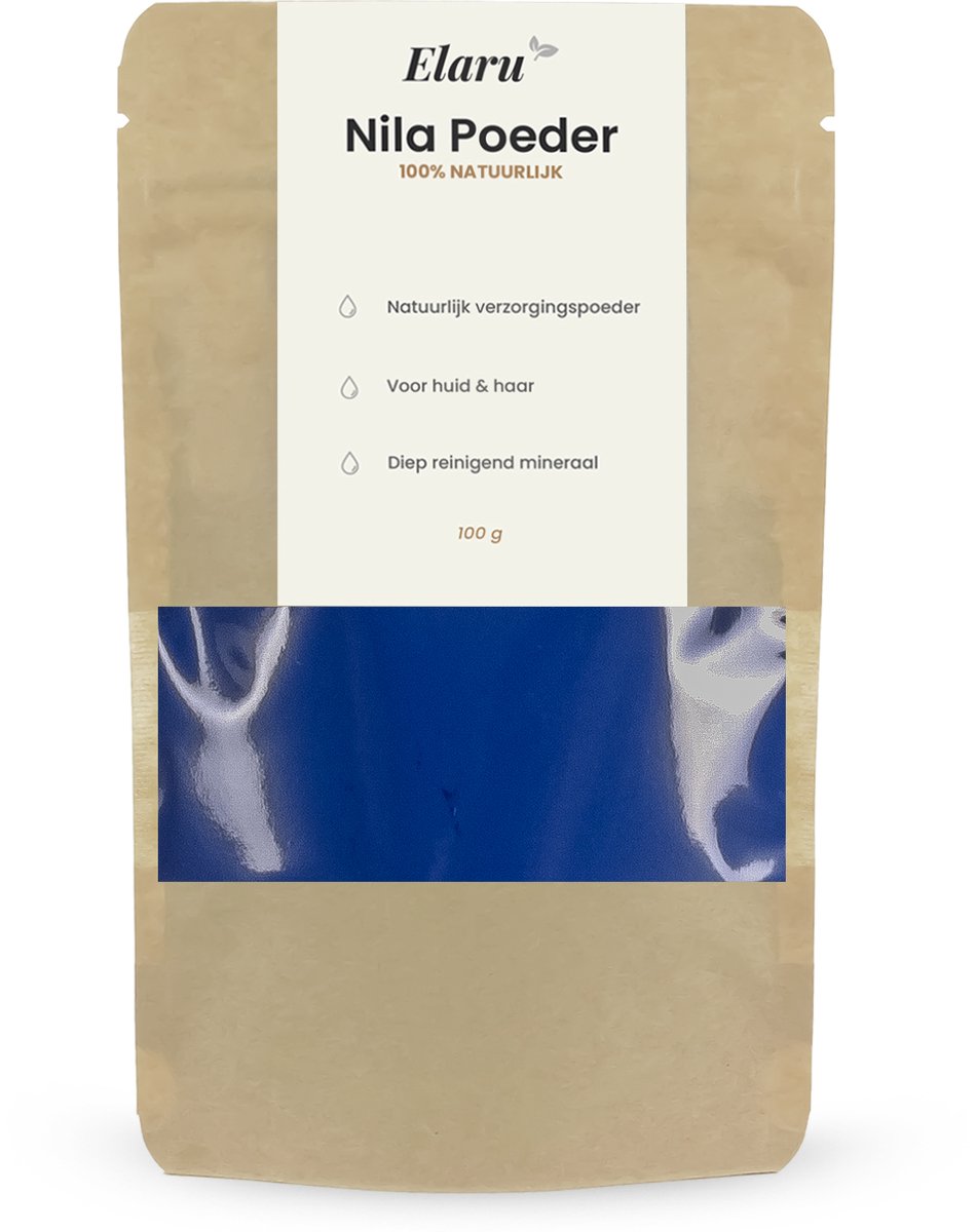 Nila Poeder - 100% Natuurlijk Blauw Kleipoeder - 100g - Voor Huid en Haarverzorging - Clay Mask uit Marokko