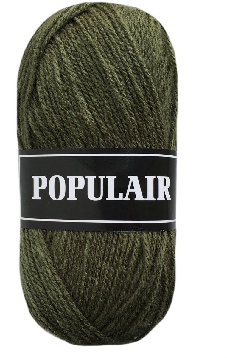Beijer Populair acryl garen - mosgroen (78) - 20 bollen haakgaren/breigaren - naald 3,5 a 4mm