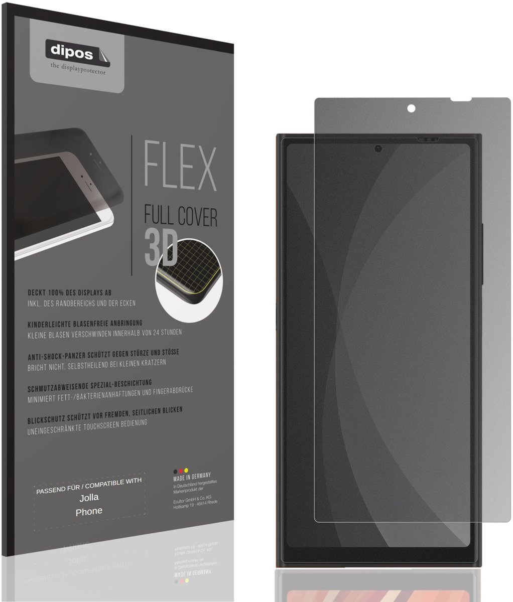 dipos FLEX – Matte Privacy Screenprotector geschikt voor Jolla Phone | Volledige Schermbescherming | Case-Friendly