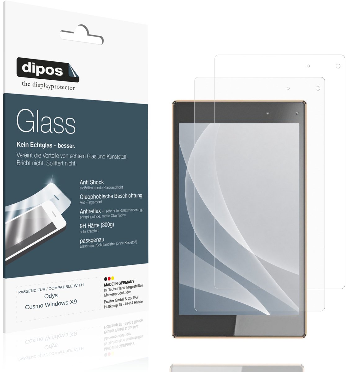 dipos – 2x Matte Pantserfolie geschikt voor Odys Cosmo Windows X9 | 9H Screenprotector