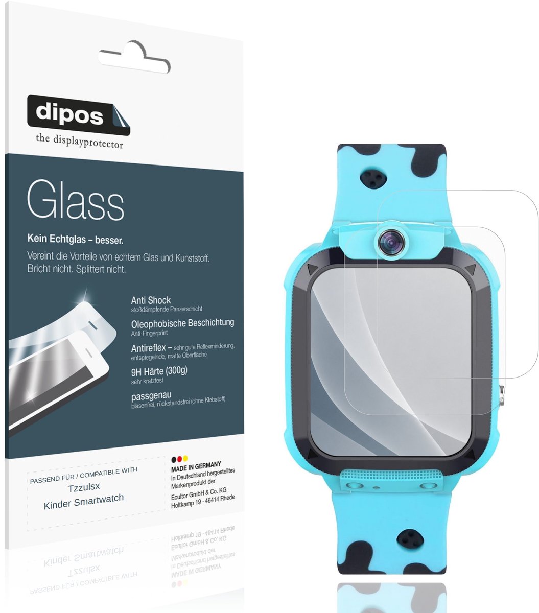 dipos – 2x Matte Pantserfolie geschikt voor Tzzulsx Kinder Smartwatch | 9H Screenprotector