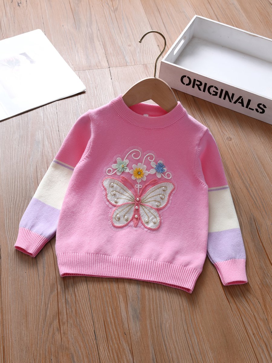 Currero Sweater Meisjes Sweaters Sweatshirt Hoodie Warme Trui Pullover Jumper Crewneck Vest 3-4 Jaar Roze
