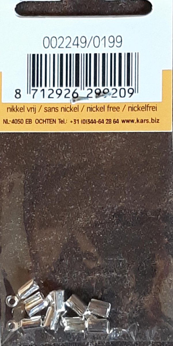 Eindkap voor veter ketting - zilver - 10 stuks