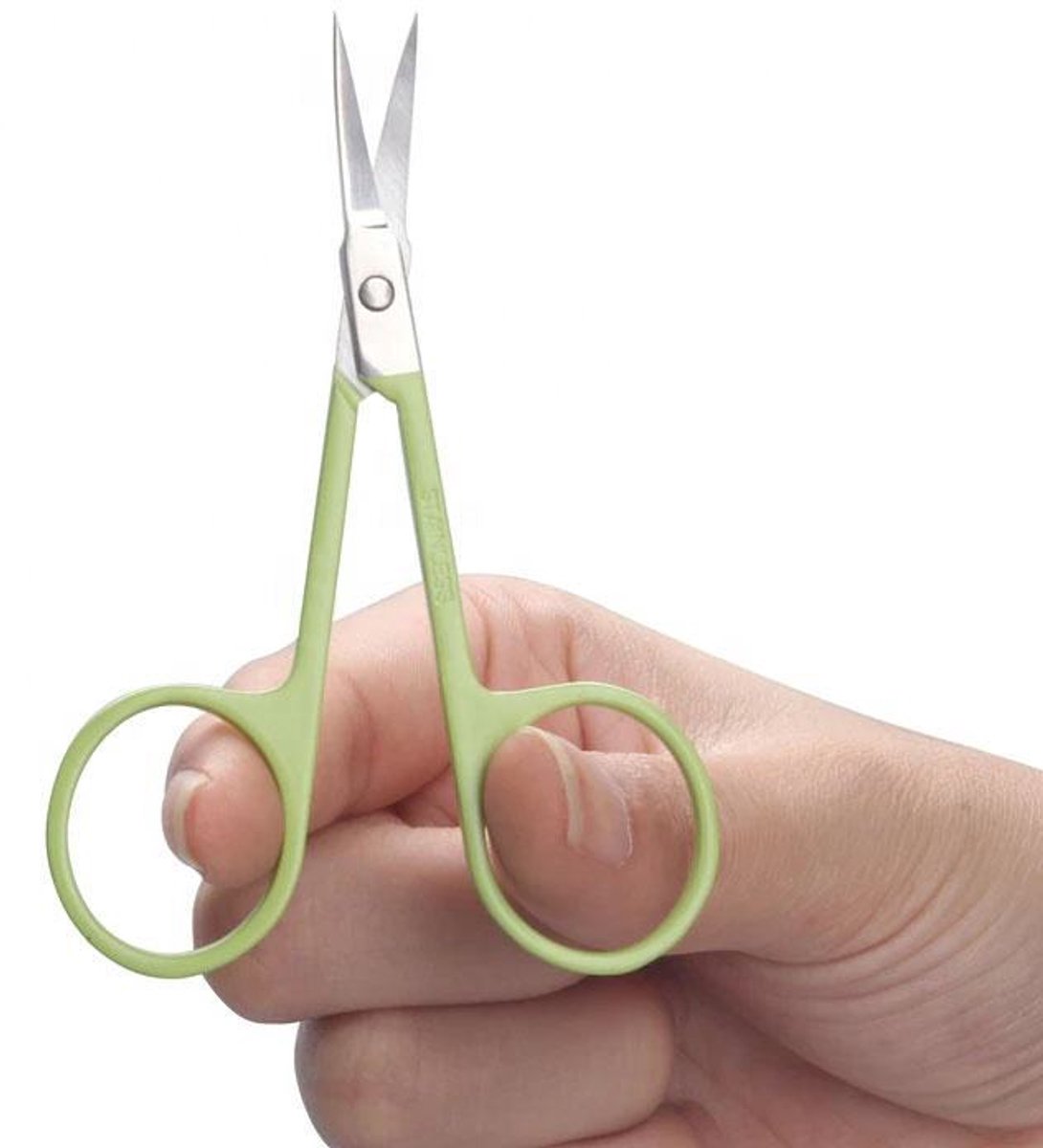 Go Go Gadget - Klein precisie schaartje - Ideaal voor wenkbrauw en neushaar - Curved - Gebogen punt - 1 stuk - Groen